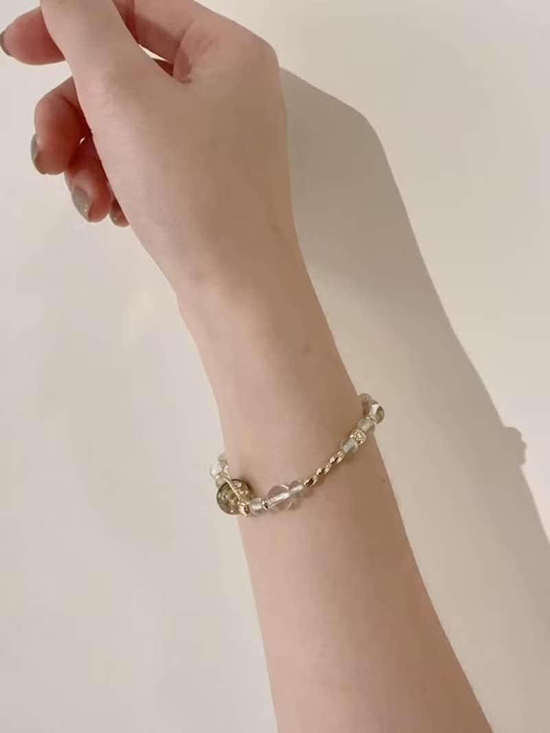 Mimis設計款 葡萄碎冰 胎毛水晶手鍊