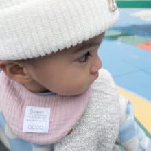 Pazzy Bib 純色圍兜-精巧粉灰