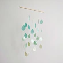 DIY-KIT| It's Raining in London-Green-Raindrop | Shell Wind Chime Mobile |#0-372