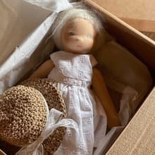 Waldorf doll, Soft sculpture doll, Organic rag doll, Handmade doll, Art doll