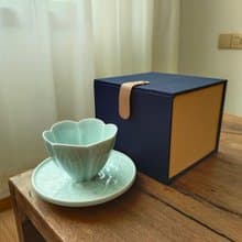 景德鎮陶瓷主人杯碟套裝中式茶杯禮盒送禮品杯托