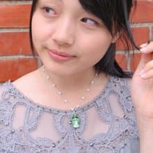 珍愛小藏香 精油香氛項鍊 綠色香氛琉璃x珍珠x鋼鍊 鍊長可調