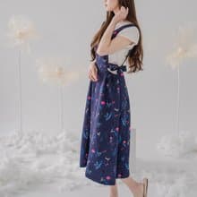 【波麗印花】紅心皇后 蝴蝶綁帶工作背心裙 華勒斯 小飛龍