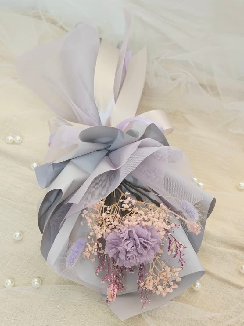 母親節淡紫色康乃馨永生花花束