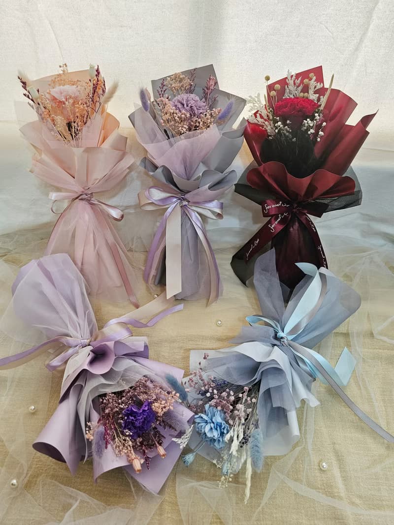 母親節淡紫色康乃馨永生花花束