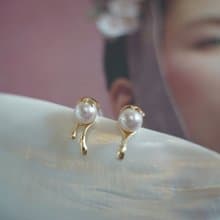 融化的冰淇淋 珍珠耳環耳釘