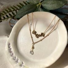 老林雜貨 l 捷克水滴琉璃雙條細鏈