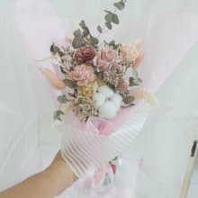 清新裸粉花束禮物 結婚捧花永生乾燥花畢業謝師禮物生日畢業禮物