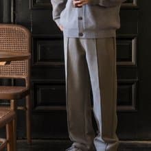 PANTS 秋冬厚款垂感直筒褲復古中縫線設計加絨保暖鬆緊腰休閒長褲