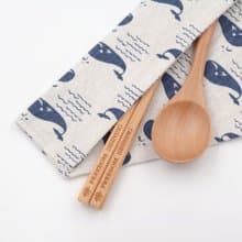 台灣檜木環保筷組-鯨魚海洋款|專屬個人的餐具方便攜帶