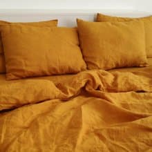 Turmeric linen duvet cover / Softened linen / Comforter cover / Quilt cover