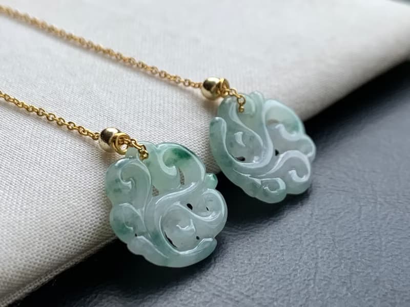 天然緬甸玉翡翠耳環 美國14K包金耳線 14KGF 平安扣甜甜圈