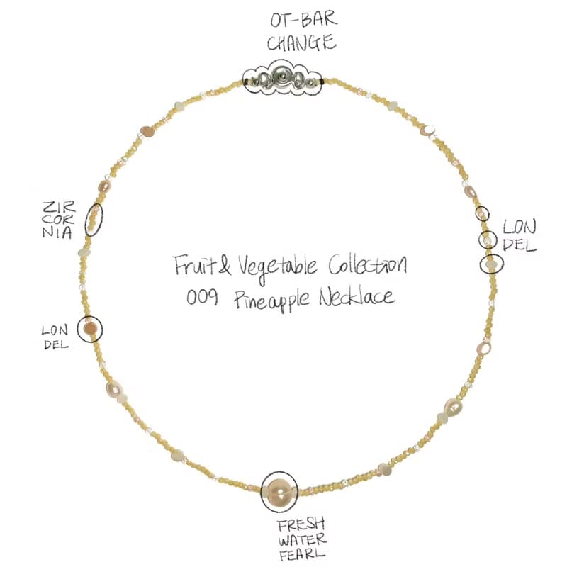 Fruit & Vegetable Collection - 009 Pineapple Pearl Necklace