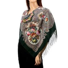 Authentic Pavlovo Posad Russian Shawl Scarf Soft 100% Wool 89x89 cm 1814-9