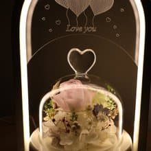 I Love You心型玻璃花盅永生花夜燈