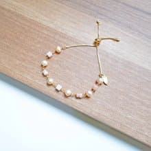 Stone and pearl  Slider Bracelet