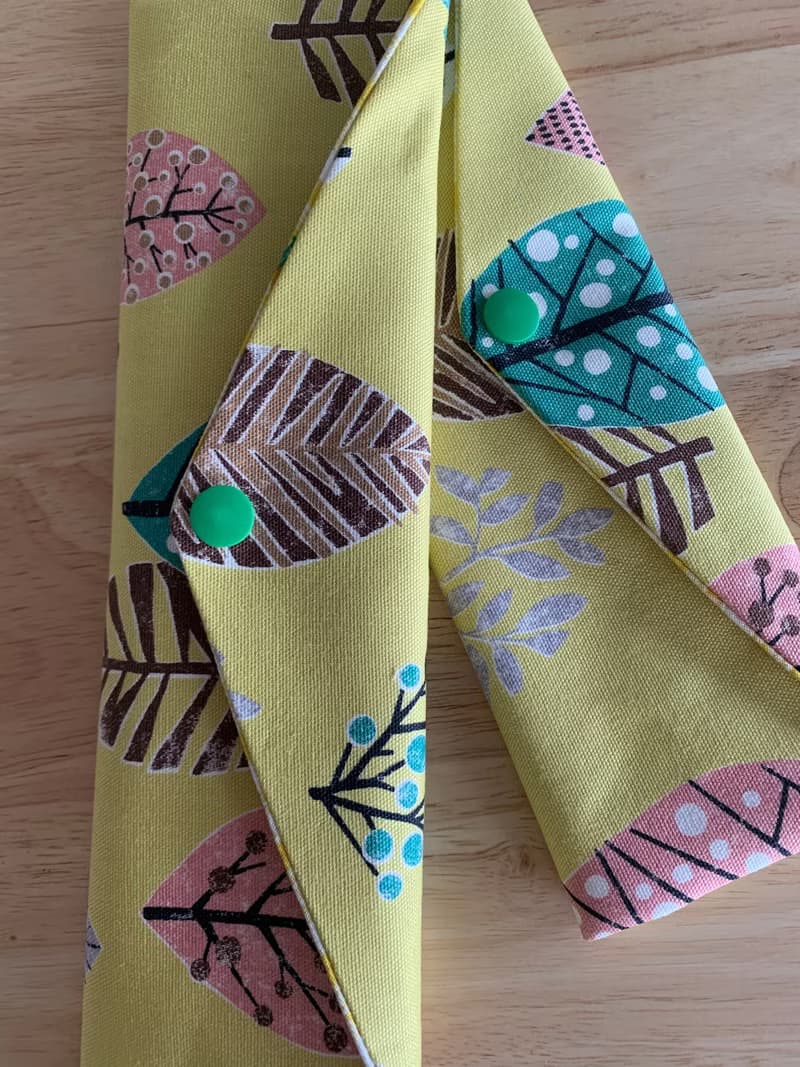 文青風環保纯棉筷袋 開心花兒 芥末黃 浪漫 日本 潮物 收纳 手作