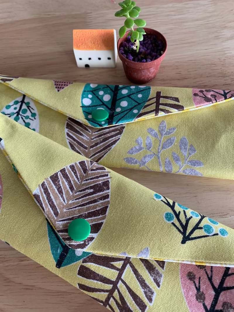 文青風環保纯棉筷袋 開心花兒 芥末黃 浪漫 日本 潮物 收纳 手作