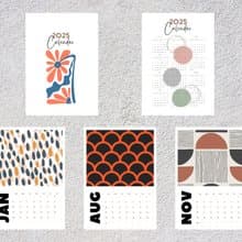 Calendar 2025 Geometric Pattern 2025, 2025 calendar portrait, 2025 printable