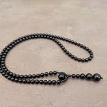 天然黑碧璽念珠项链共108颗佛珠适用于佛教咒语瑜伽冥想和