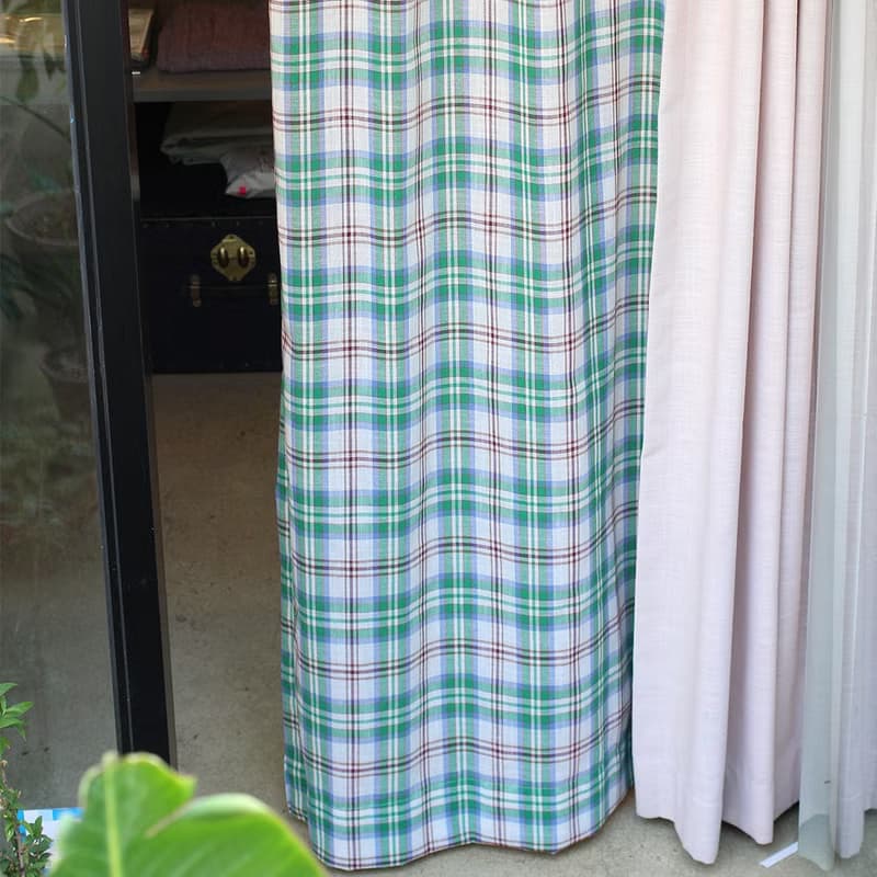 green check curtain (210cm)