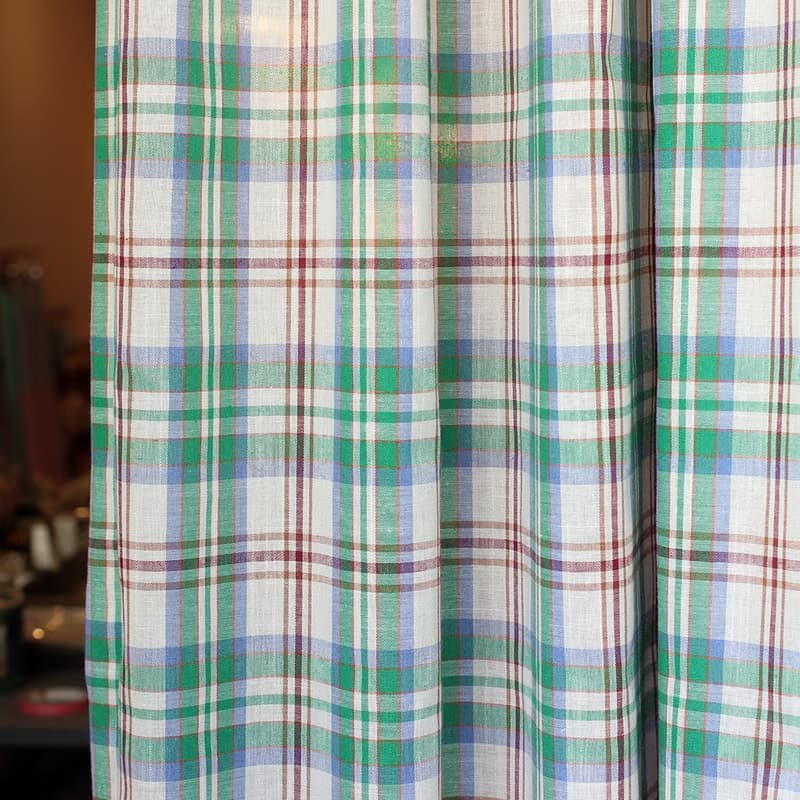 green check curtain (210cm)
