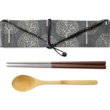 laboos不鏽鋼隨行餐具組 黑木筷