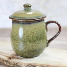 【送禮好物】300ml 茶末釉蓋杯 帶蓋馬克杯 鶯歌名家葉敏祥作品