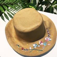 humming 淑女帽 白日夢 /卡其 精梳厚棉布 刺繡帽  雙面帽 情人節