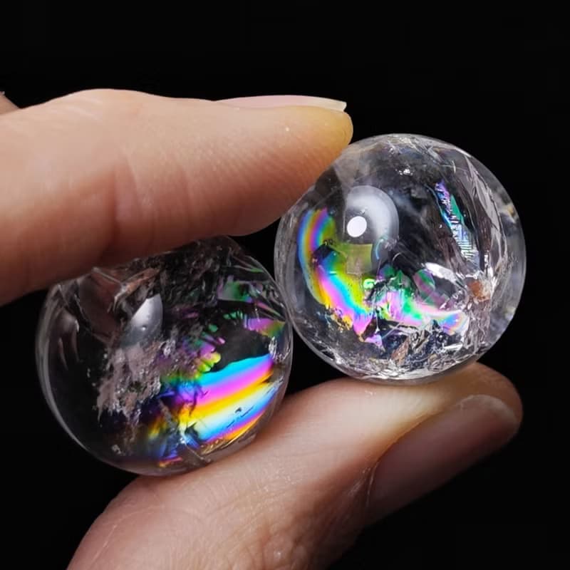 稀有頂級彩虹白水晶球 七脈輪 大衛星七星陣 限量 禮物 收藏 獨家
