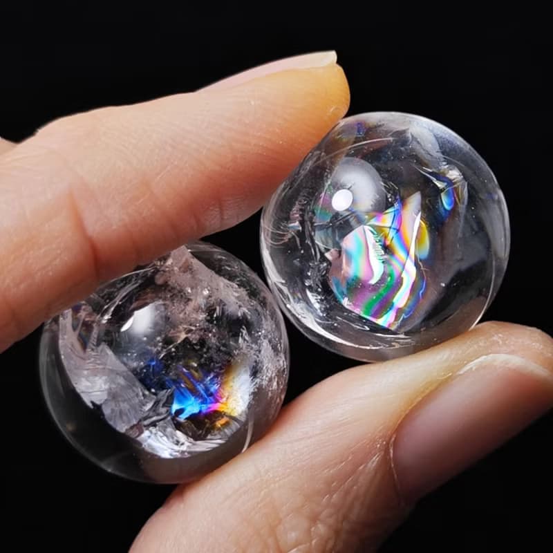 稀有頂級彩虹白水晶球 七脈輪 大衛星七星陣 限量 禮物 收藏 獨家