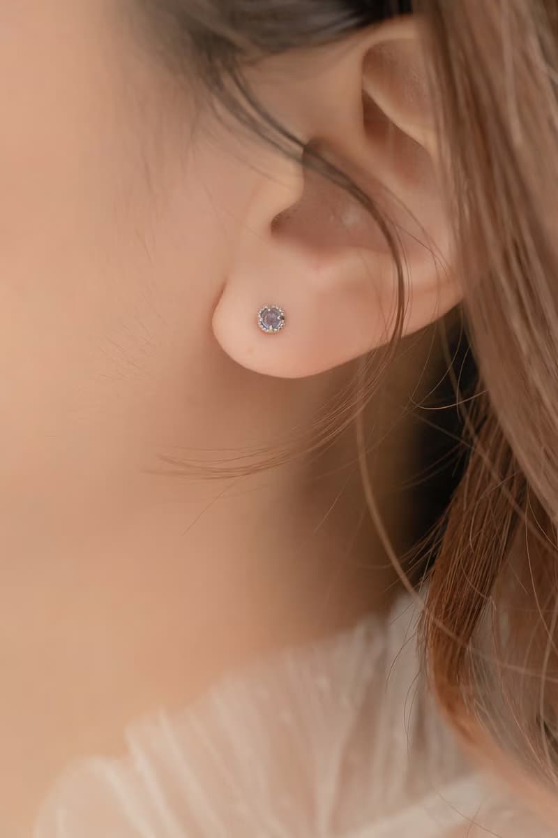 丹泉石925純銀蛋糕爪鑲轉珠耳環