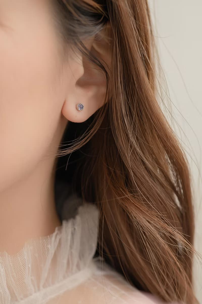 丹泉石925純銀蛋糕爪鑲轉珠耳環