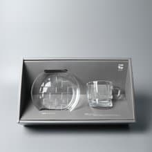 【過年禮盒】永續的祝福-W Glass透明玻璃杯盤禮盒組 禮物 杯+盤