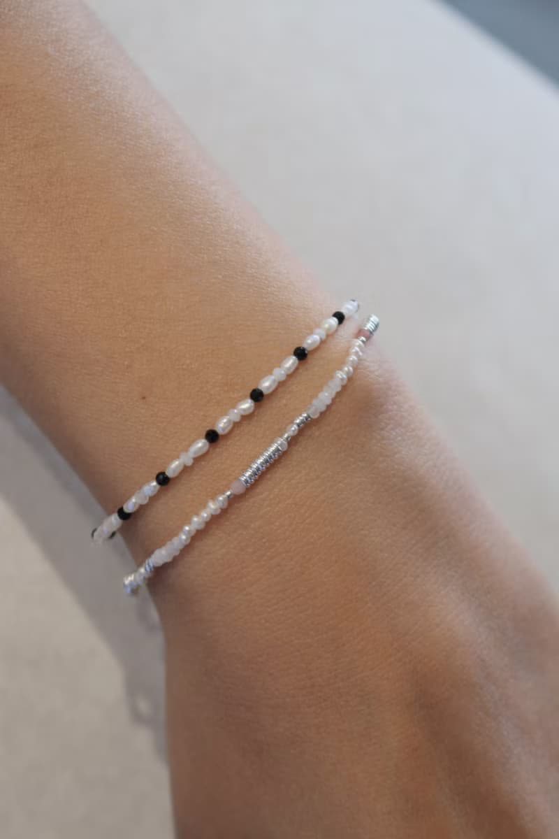 六月誕生石 手環 珍珠 月光石 尖晶石 - 小毛驢 -