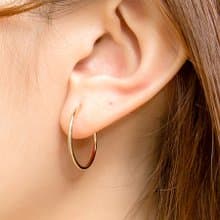 Thin Hoop Silver Earrings (22mm) 純銀鍍18K金 細圈圈 圈型耳環