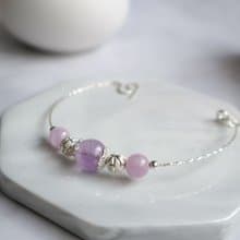 【Amethyst Series】原創DIY手環 薰衣草紫晶 紫鋰輝 925純銀手鍊