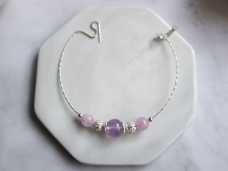【Amethyst Series】原創DIY手環 薰衣草紫晶 紫鋰輝 925純銀手鍊