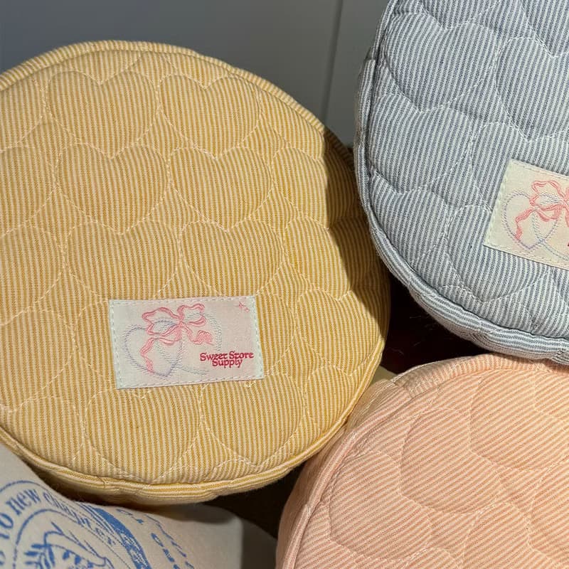 Sweetstore Supply原創細黃條紋可愛簡約清新收納圓餅包