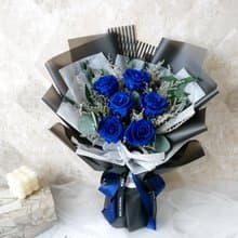 中大型永生藍玫瑰花束【經典藏藍】求婚/紀念日/520/情人節