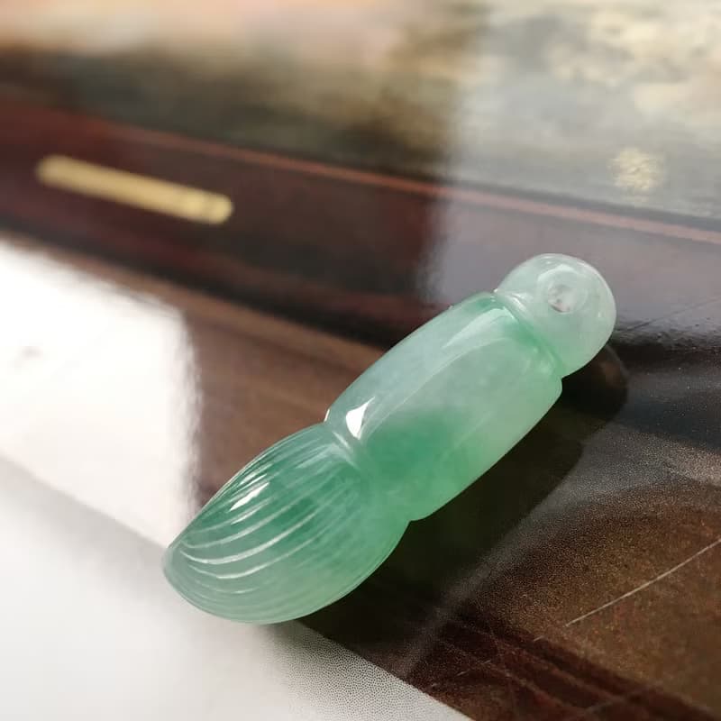 【願‧學業進步】冰飄陽綠翡翠文昌筆 | 天然緬甸A貨翡翠 | 送禮