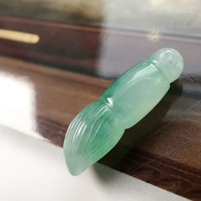 【願‧學業進步】冰飄陽綠翡翠文昌筆 | 天然緬甸A貨翡翠 | 送禮