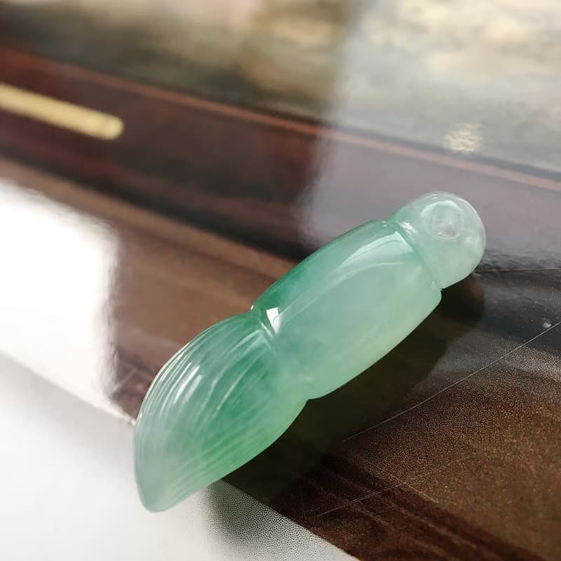 【願‧學業進步】冰飄陽綠翡翠文昌筆 | 天然緬甸A貨翡翠 | 送禮