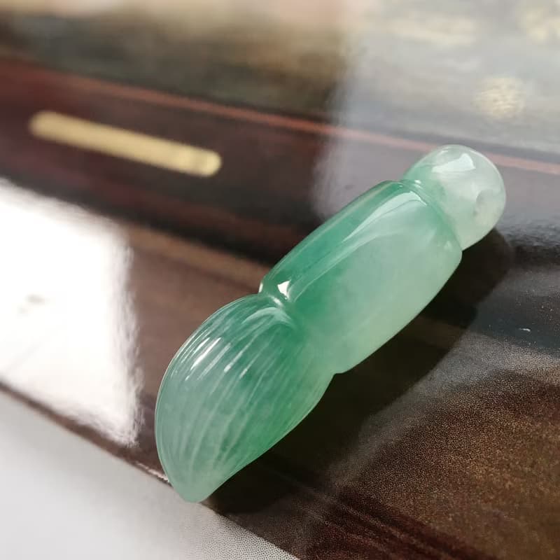 【願‧學業進步】冰飄陽綠翡翠文昌筆 | 天然緬甸A貨翡翠 | 送禮