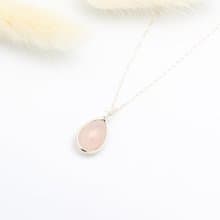 【Angel & Me】水滴 粉晶 (大) Rose Quartz s925 純銀 項鍊 禮物