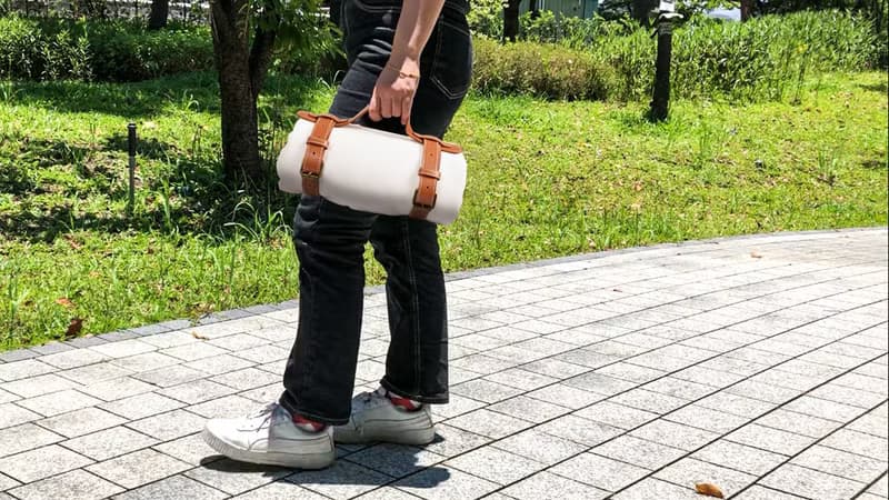 便攜帆布素色野餐墊 土黃 交換禮物