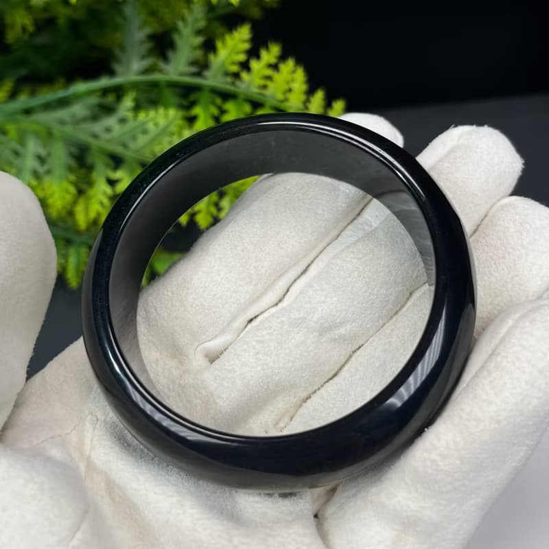 高品質 金曜石手鐲 60MM 灑金金沙黑曜石手環 耀眼靈動 招財辟邪