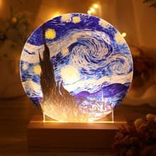 【M.U工坊】梵谷星空夜燈/訂製夜燈/照片夜燈/壓克力夜燈/特別燈