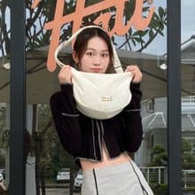 【DOUGHNUT】防潑水 手提/肩背/斜背 3用 小澎澎半月包-白石 SE