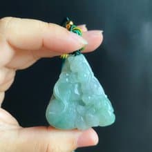 天然緬甸玉 翡翠 螭龍 葫蘆 如意 一葉致富 發財 包掛 禮物 車掛